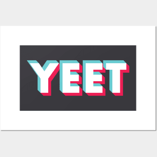 Yeet Glitch White Posters and Art